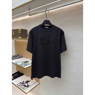 디올 새틴 엠블럼 라운드넥 반팔 티셔츠 (X공장)