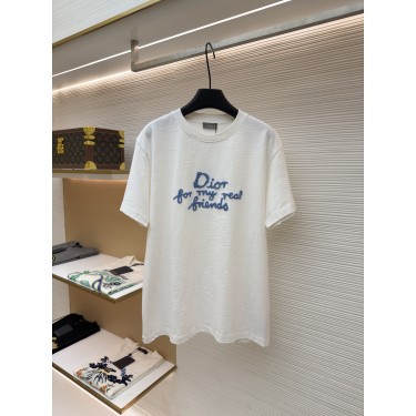 디올 타월 자수 로고 코튼 반팔 티셔츠 (X공장)