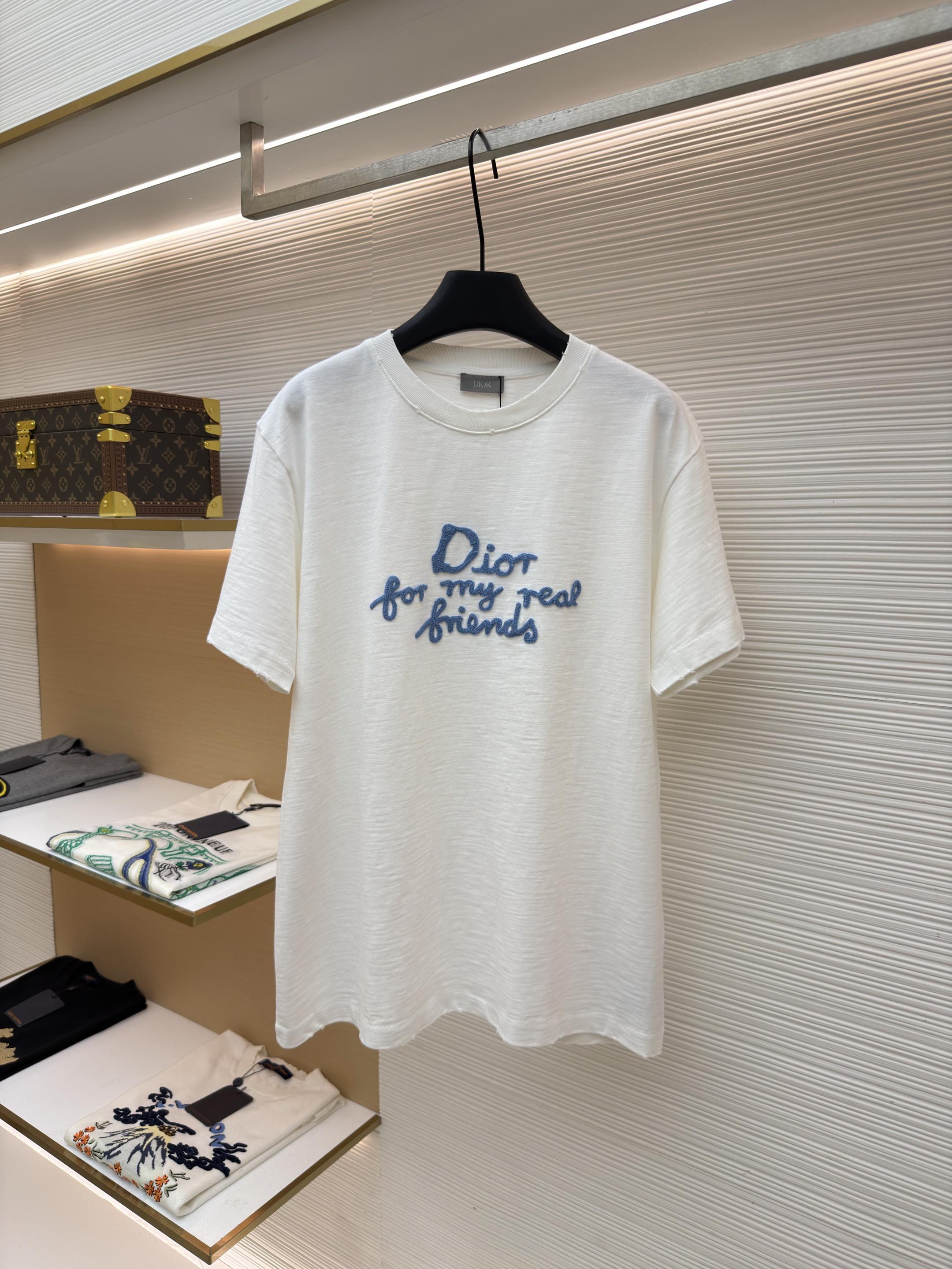 디올 타월 자수 로고 코튼 반팔 티셔츠 (X공장)