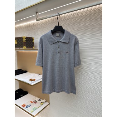 디올 로고 자수 니트 반팔 카라 폴로 티셔츠 (X공장)