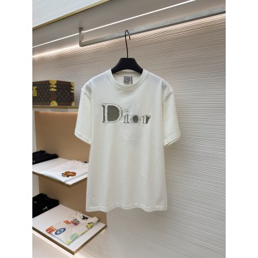 디올 스티치 매트 자수 라운드넥 반팔 티셔츠 (X공장)