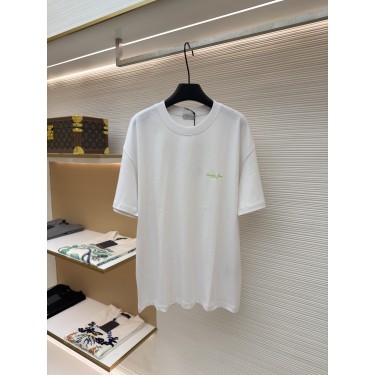 디올 형광 로고 자수 코튼 라운드 반팔 티셔츠 (X공장)