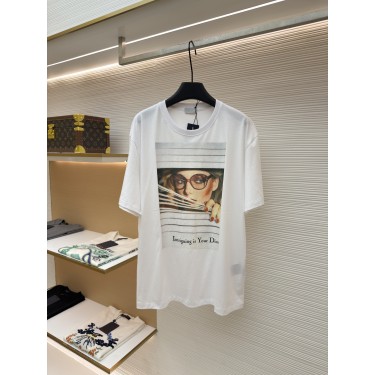 디올 신문 프린트 반팔 티셔츠 (X공장)