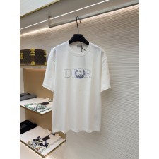 디올 블루 캣 자수 라운드넥 반팔 티셔츠 (X공장)