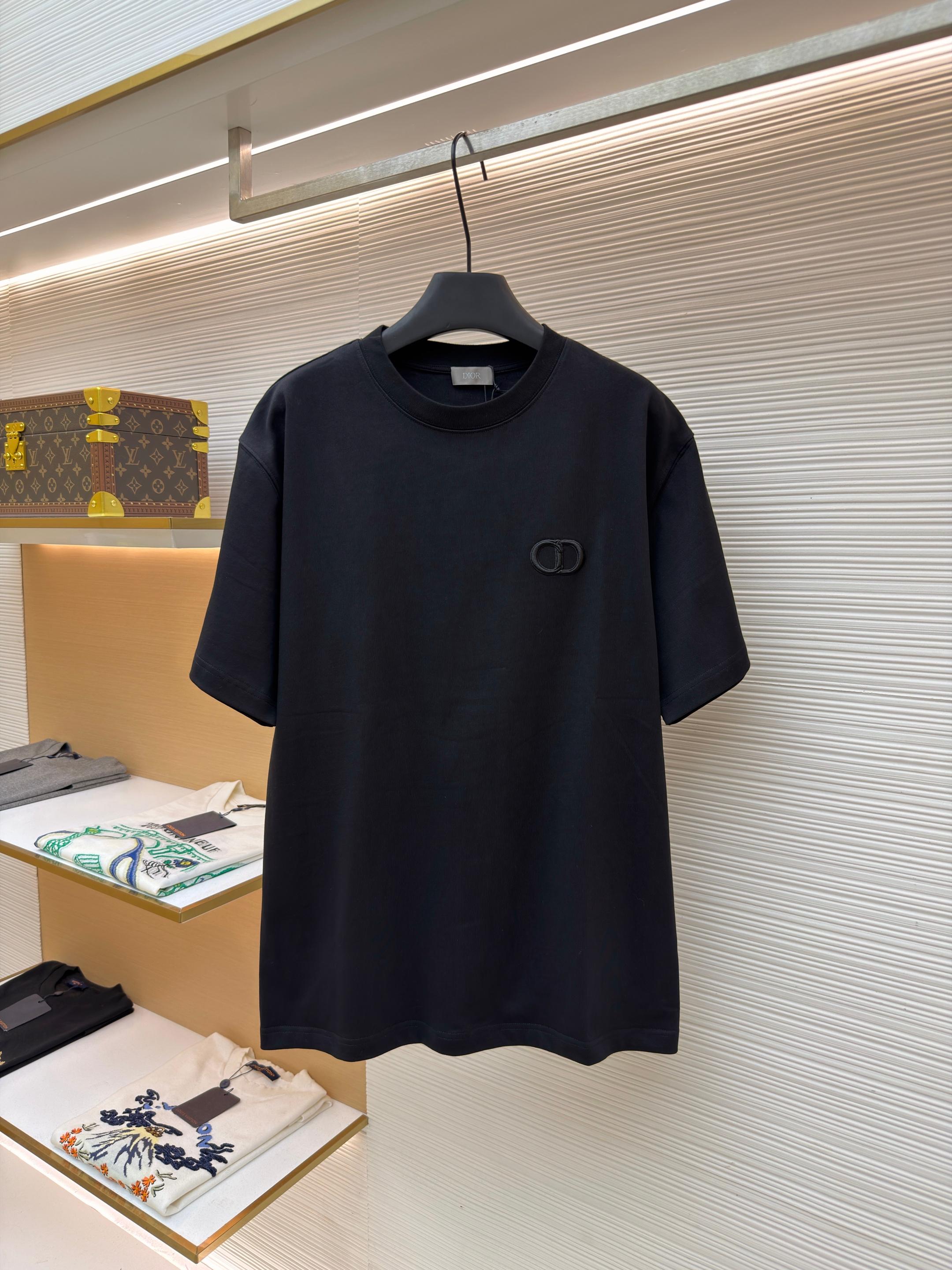 디올 CD 로고 자수 라운드넥 반팔 티셔츠 (X공장)