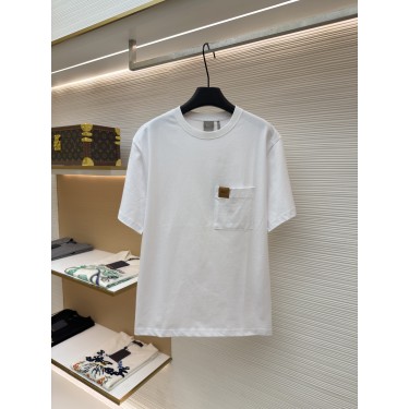 디올 레더 로고 라운드넥 반팔 티셔츠 (X공장)