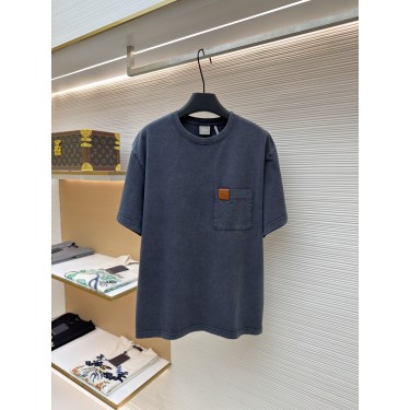 디올 레더 로고 라운드넥 반팔 티셔츠 (X공장)