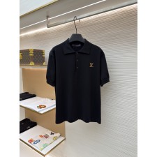 루이비통 레터링 가죽 패치 로고 니트 반팔 폴로셔츠(X공장)