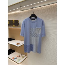 루이뷔통 LOUIS VUITTON 자카드 문자 패턴 배색 니트 반팔 티셔츠