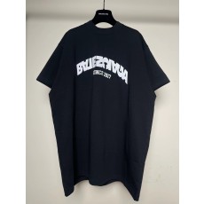 발렌시아가 백 플립 반팔 티셔츠 블랙