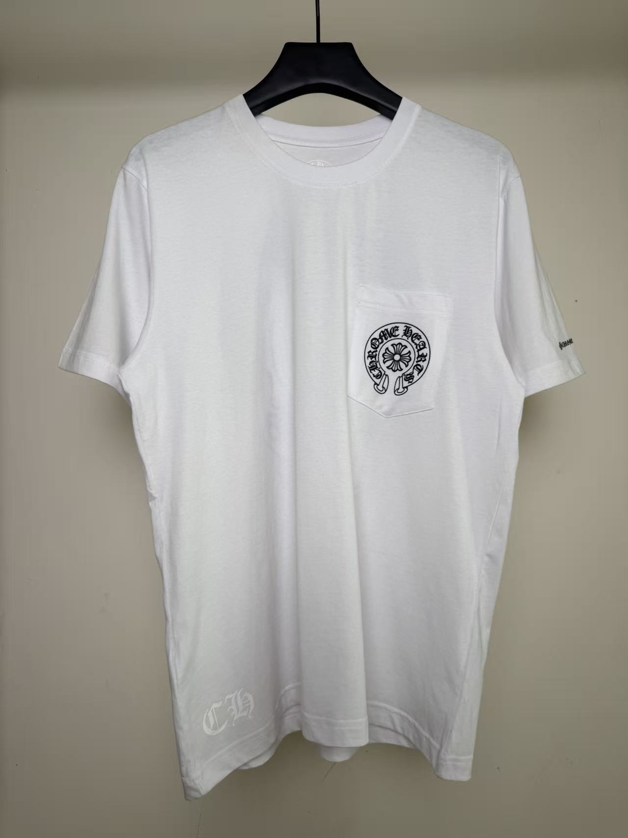 크롬하츠 백 마틀 크로스 로고 반팔 티셔츠 화이트