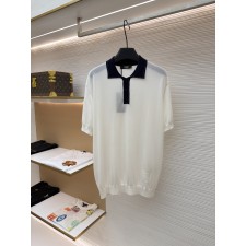 펜디 니트 폴로 반팔 티셔츠 (버튼 오픈형 인타르시아)