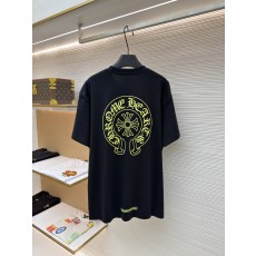 크롬하츠 말굽 네온 옐로 그래픽 반팔 티셔츠 (X공장)