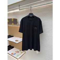 크롬하츠 슬럽 코튼 레더 패치 반팔 티셔츠 (X공장)