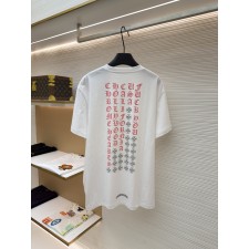 크롬하츠 산스크리트 핑크 레터링 그래픽 반팔 티셔츠 (X공장)