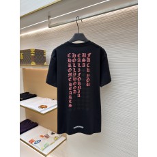 크롬하츠 산스크리트 핑크 레터링 그래픽 반팔 티셔츠 (X공장)