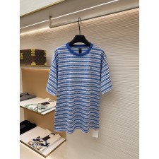 크롬하츠 컬러 짜임 스트라이프 자수 반팔 티셔츠 (X공장)