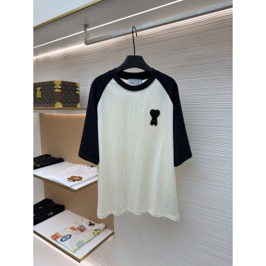 Ami Paris 크로셰 니트 패치 반팔 티셔츠(X공장)