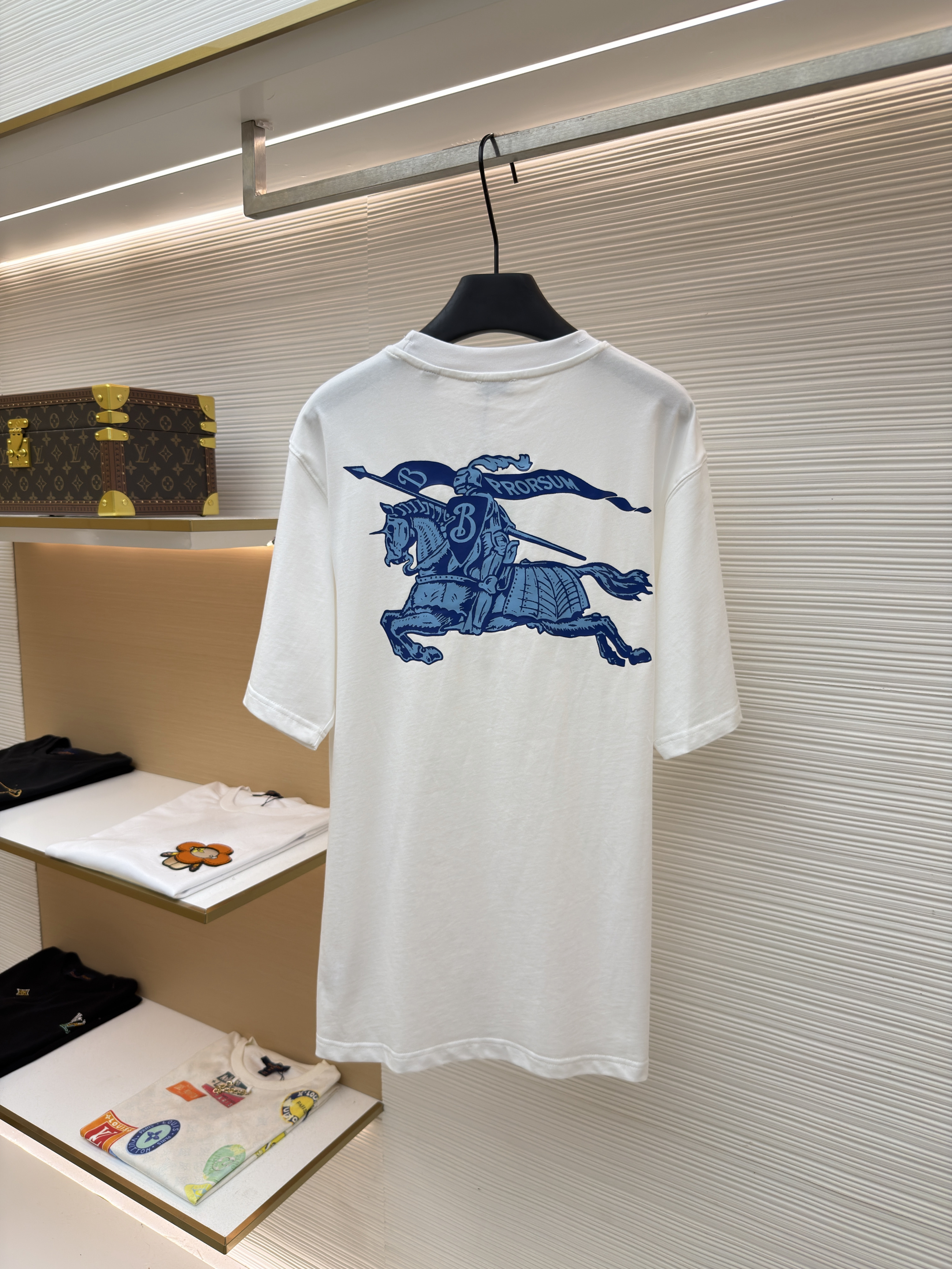 버버리 Burberry 블루 나이트 라운드넥 반팔 티셔츠