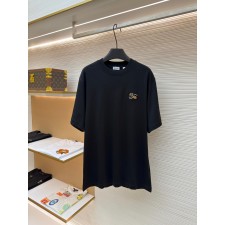 버버리 Burberry 체크 패턴 칫솔 자수 라운드넥 반팔 티셔츠