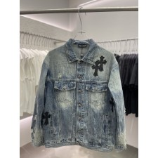 크롬하츠 가죽 패치 십자가 데님 자켓(신공장)