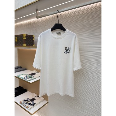 에르메스 Hermes Paris 가죽 장식 반팔 티셔츠