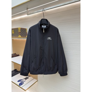 Balenciaga 스탠드 칼라 자수 로고 긴팔 재킷